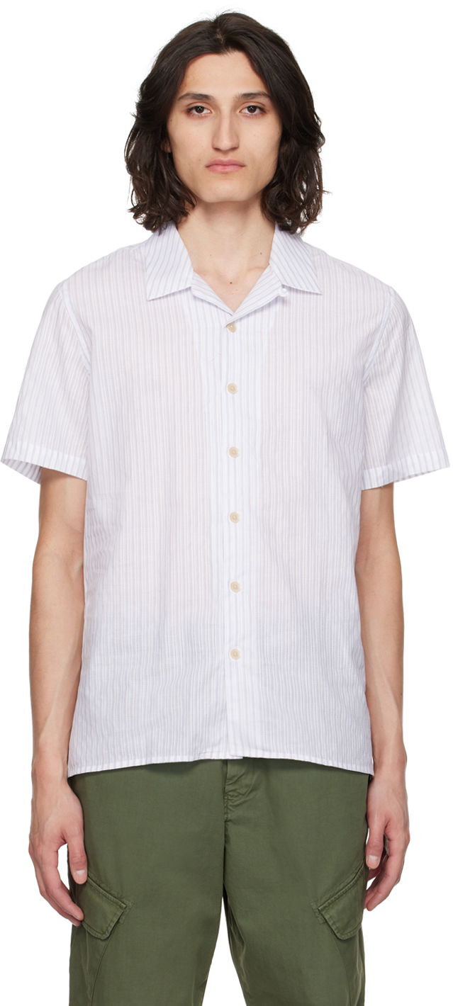 Paita Paul Smith PS Paul Smith Striped Camp Shirt Valkoinen | M2R-114R-M22060-02