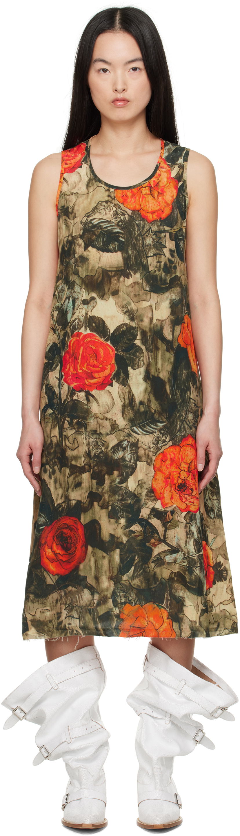Mekko R13 R13 Sleeveless Rose Print Midi Dress Monivärinen | R13WR304-R535A