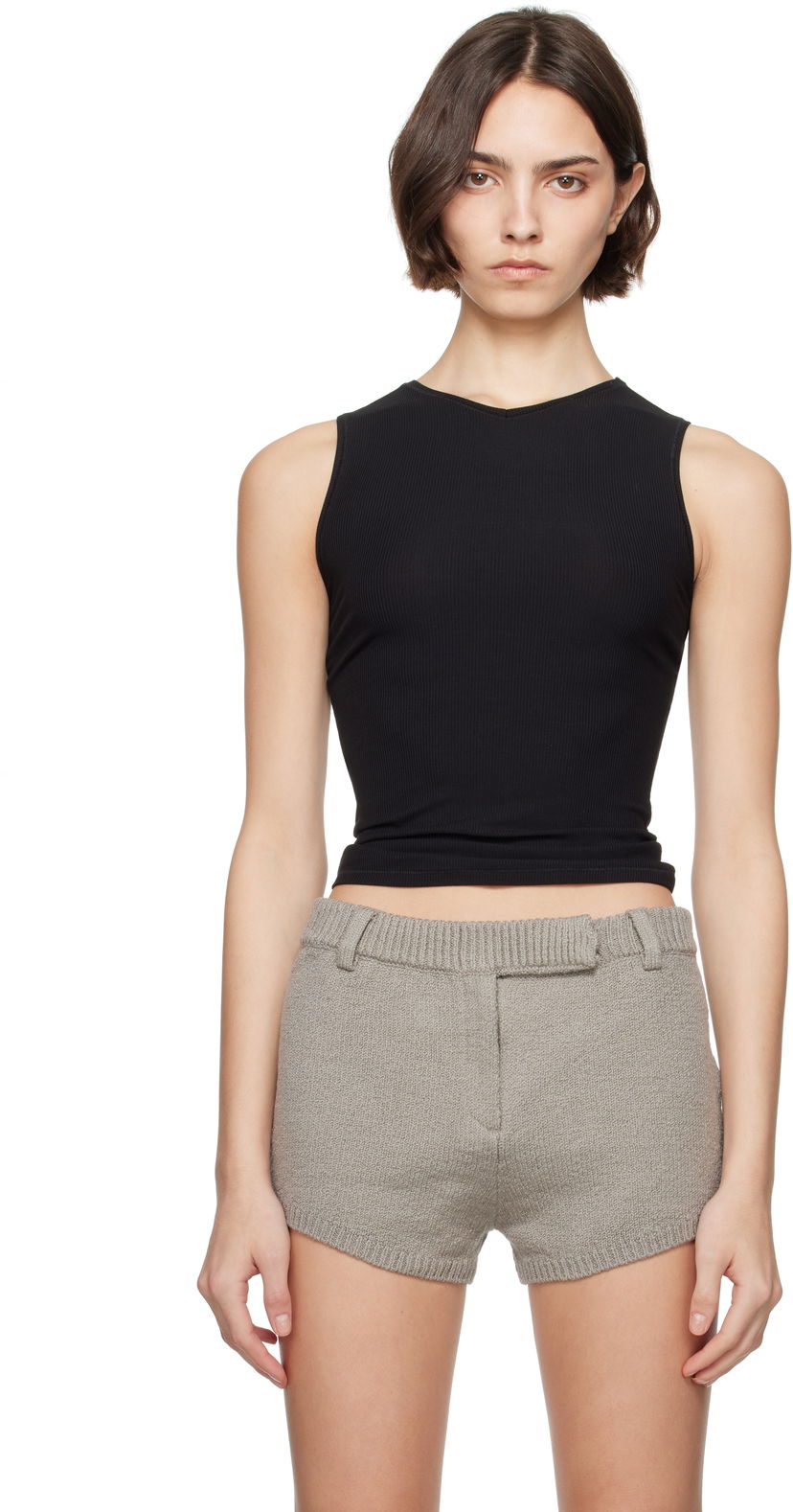 Shortsit SKIMS SKIMS Soft Lounge V Neck Tank Top Musta | SL-TNK-7651W