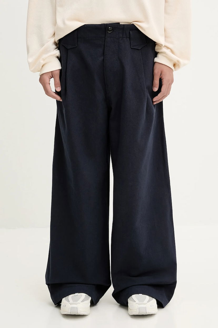 Housut KENZO Kenzo Wide Leg Trousers Tummansininen | FF55PA3809GV.79