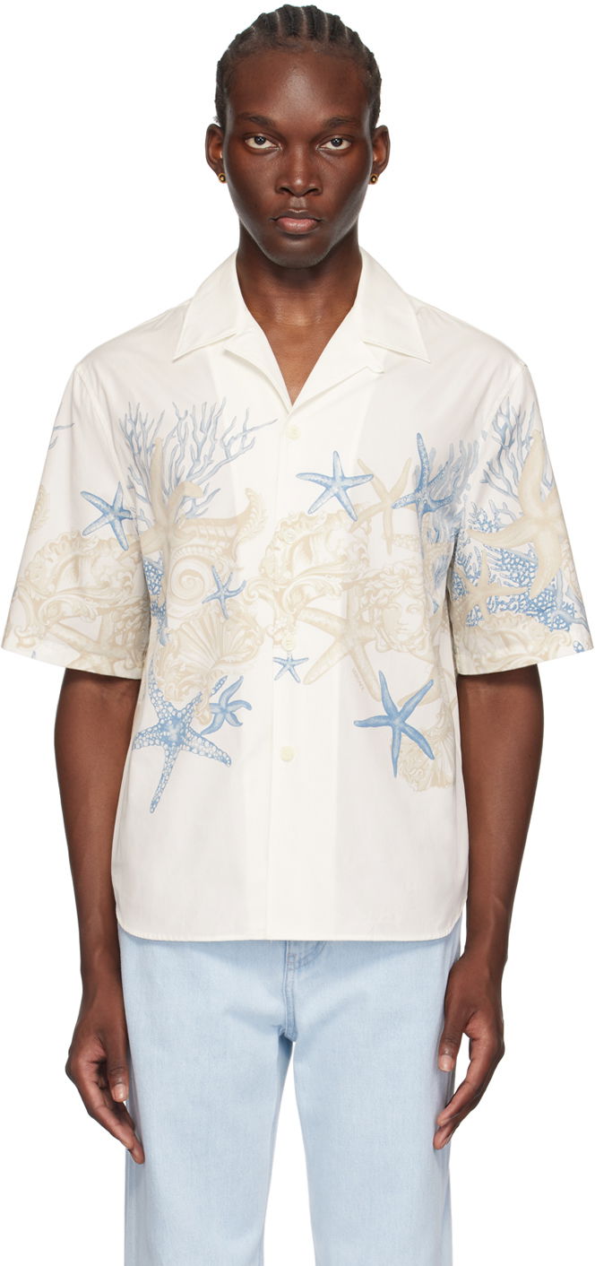 Paita Versace White Barocco Sea Shirt Valkoinen | 1015699_1A11026