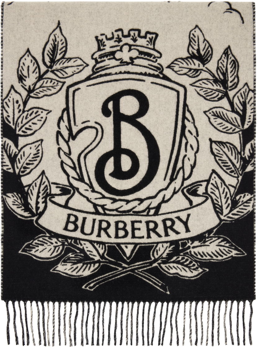Huivi Burberry Burberry Reversible Knight Crest Scarf Musta | 8109372