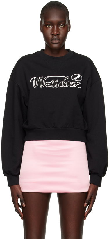 Villapaita We11done We11done Cropped Sweatshirt Musta | WD-TS3-22-860-W-BK, 0