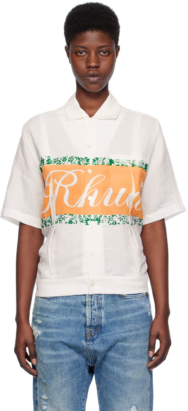 Paita Rhude Printed Shirt Valkoinen | RHPS24SR10023060