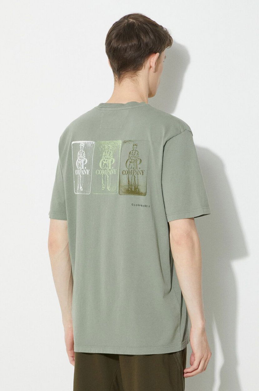 T-paita C.P. Company Three Cards Graphic T-Shirt Vihreä | 16CMTS288A005431G