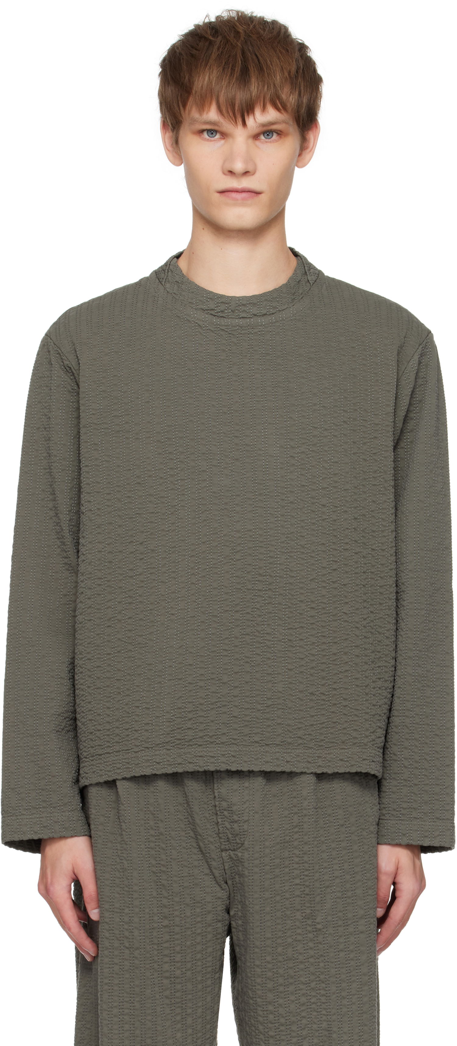 T-paita Craig Green Craig Green Embroidered Linestitch Smock T-Shirt Vihreä | CGAW25CWOSHI69, 0