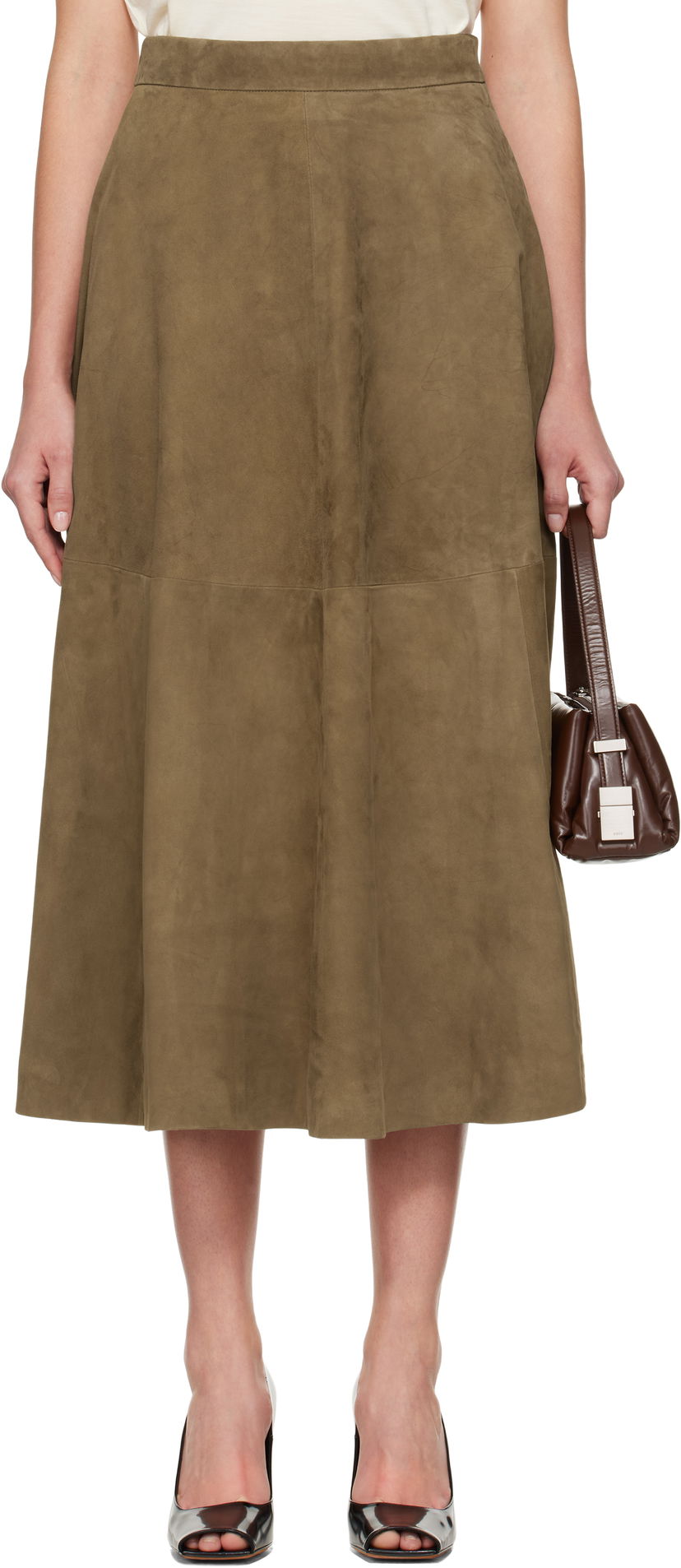 Hame Róhe Róhe A-Line Suede Midi Skirt Vihreä | 414-32-144