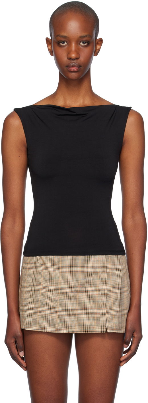 Hame Miaou Miaou Lani Cowl Neck Tank Top Beige | 7114VISBLK, 0