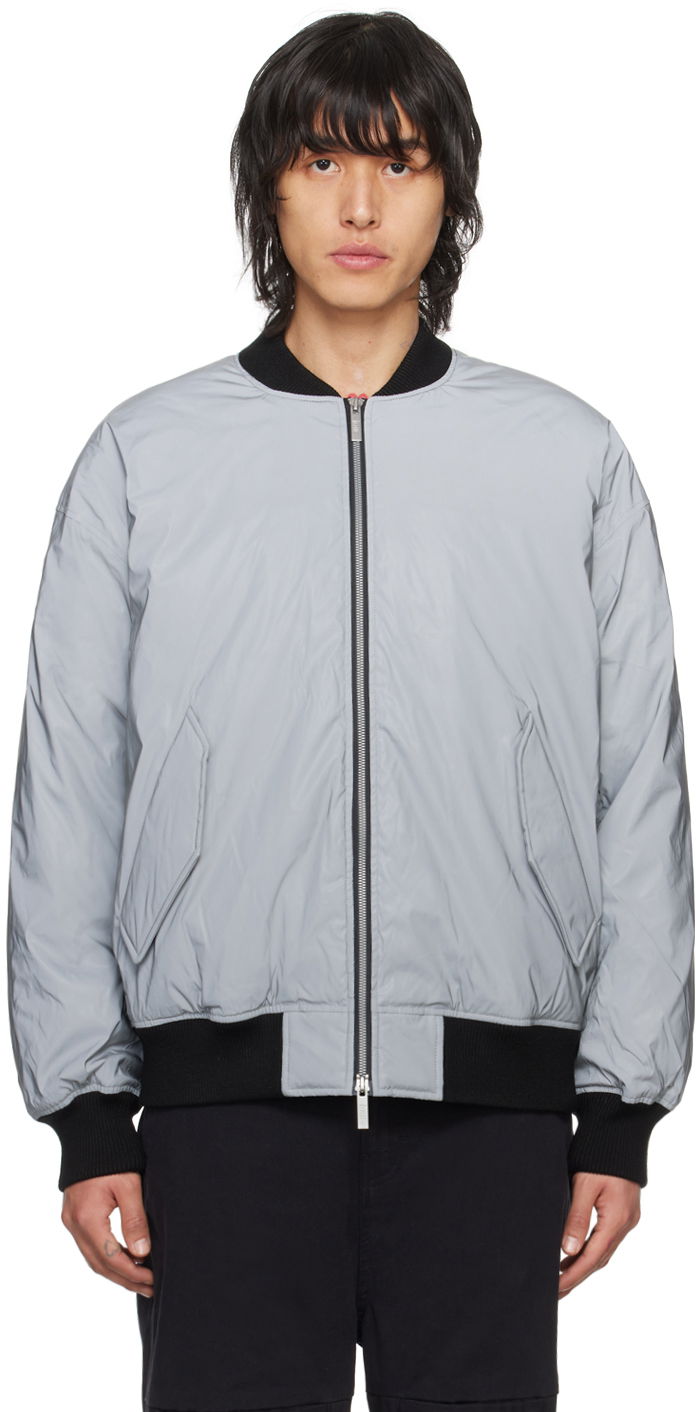 Bomber-takki izzue Reflective Down Bomber Jacket Harmaa | IZXDND7104F3LSVX