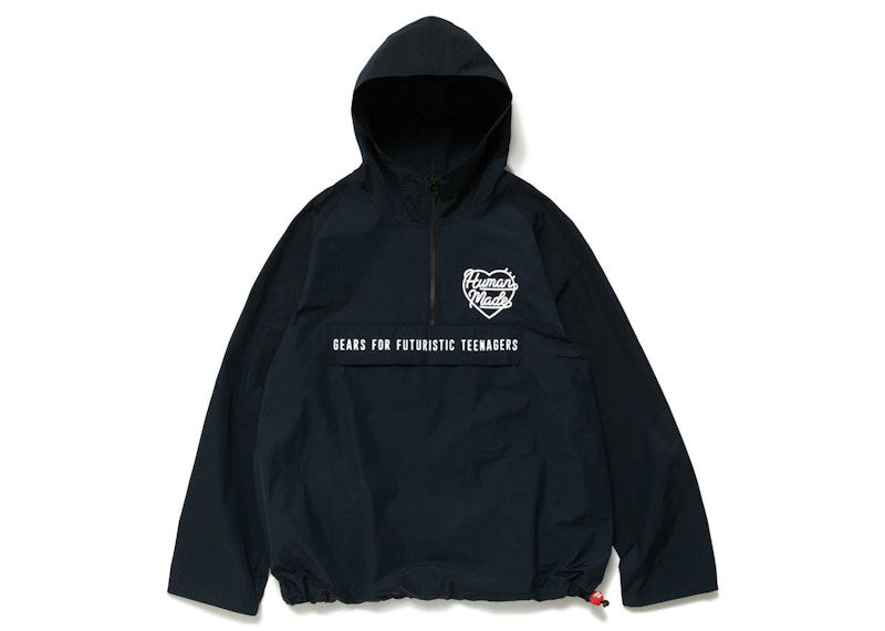 Takki Human Made Half Zip Anorak Jacket Tummansininen | HM24JK004