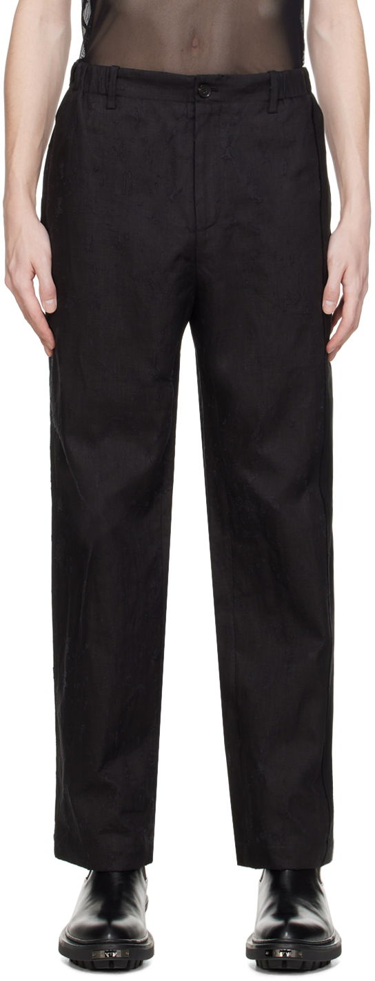 Housut Feng Chen Wang Feng Chen Wang Raw Edge Trousers Musta | FUS17TR05