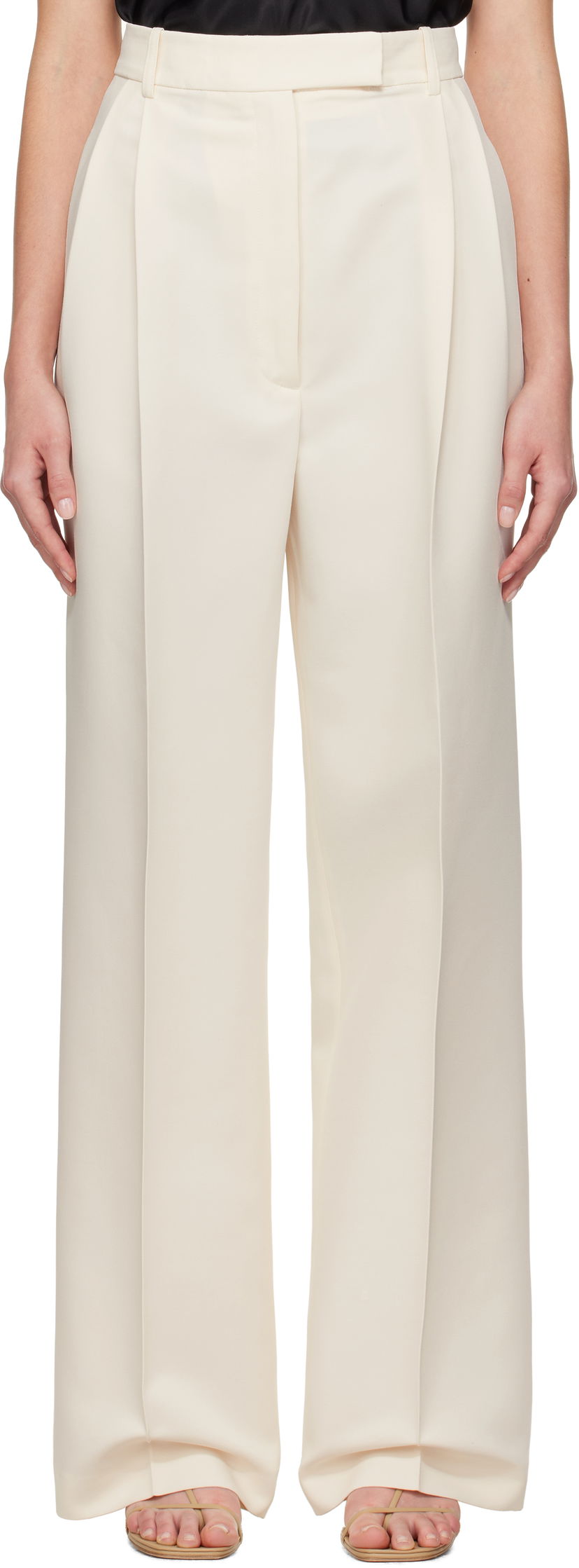 Housut Róhe Róhe High-Waist Tailored Trousers Valkoinen | 414-30-052