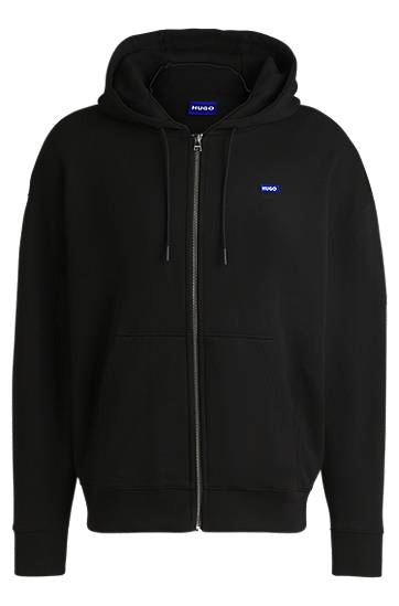 Huppari BOSS Relaxed-Fit Terry Hoodie Musta | 50542512