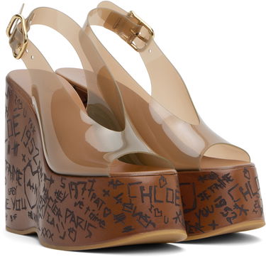 Kengänhoito CHLOÉ Chloe Maxime Wedge Sandals Ruskea | CHC25U09ZRT, 3