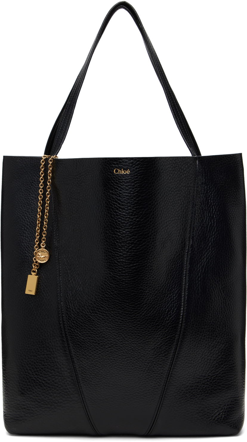 Kangaskassi CHLOÉ Chloé 'Spin' Large Tote Musta | CHC25SS810N84