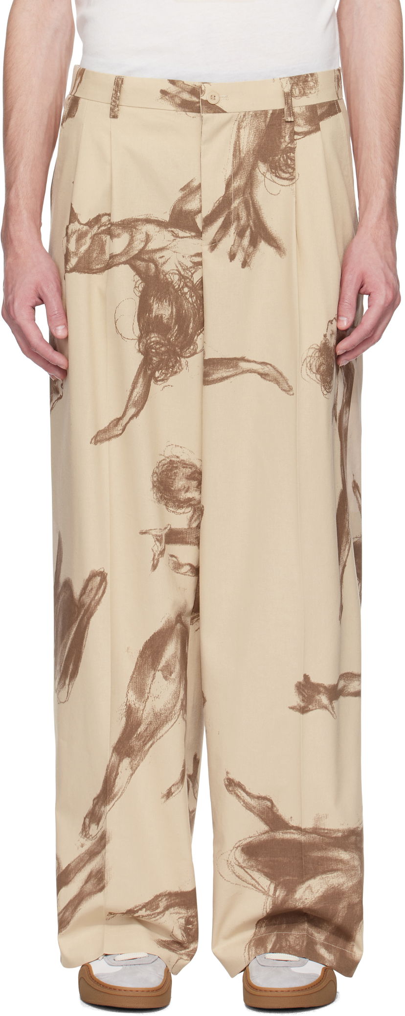 Housut KidSuper KidSuper Trapeze Suit Trousers Beige | SS25-SUB-03