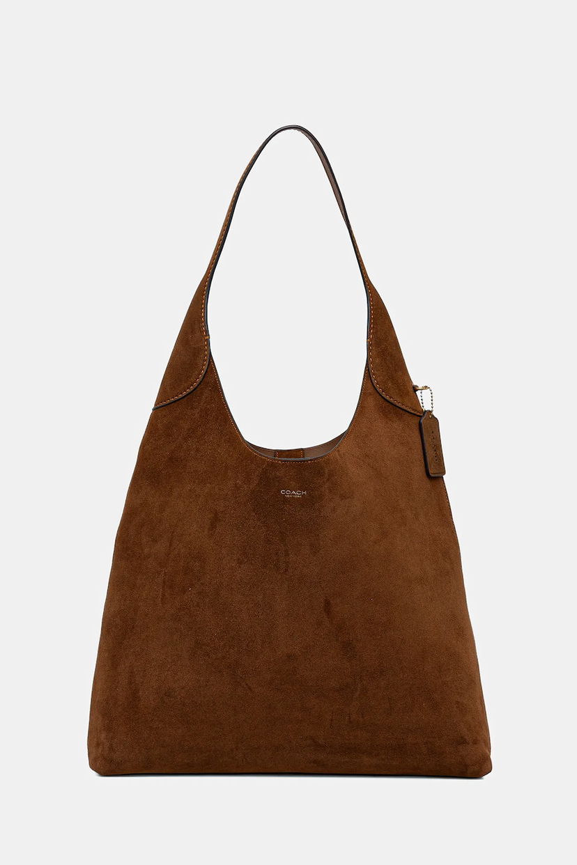 Olkalaukku Coach Coach Brooklyn Suede Shoulder Bag Ruskea | CW636