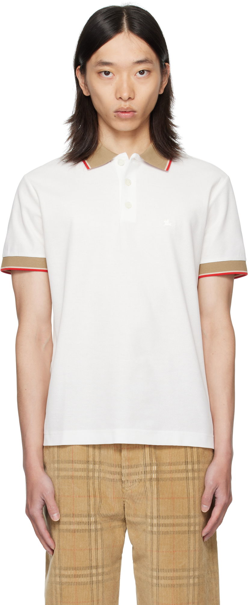 Poolopaita Burberry Burberry Logo Collar Polo Valkoinen | 8110096