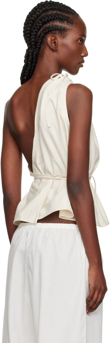 Tankkitoppi Baserange Baserange One Shoulder Tie Waist Top Valkoinen | TSVI-WS-AU25, 2