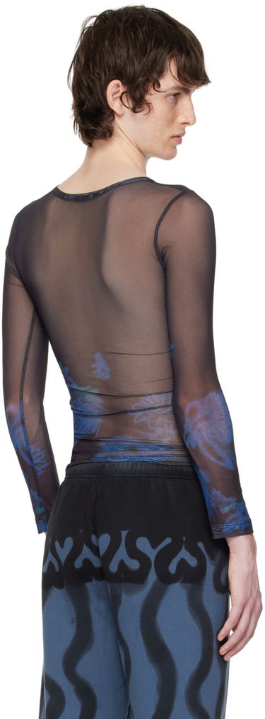 T-paita Collina Strada Collina Strada Cardio Floral Mesh Long Sleeve T-Shirt Musta | XX3341, 2
