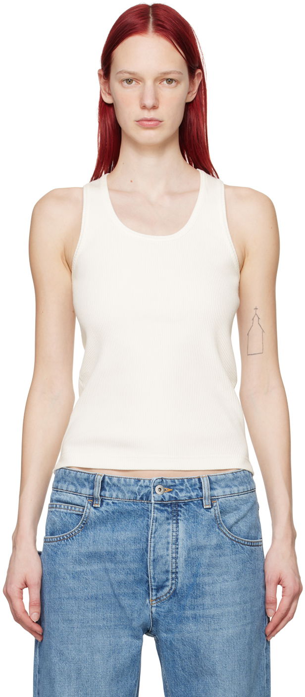 Tankkitoppi Bottega Veneta Rib Tank Top Valkoinen | 789616 V3Z60