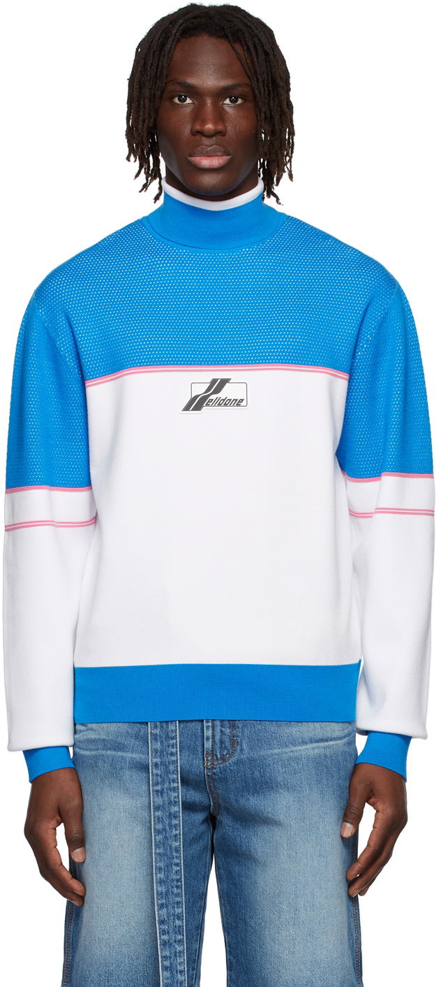 Villapaita We11done We11done Mock Neck Sweater Sininen | WD-KT1-22-617-U-BL