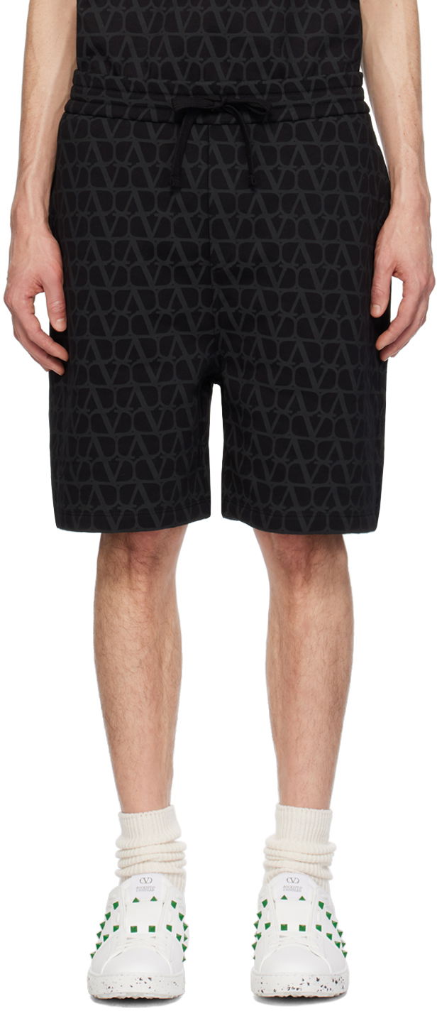 Shortsit Valentino Toile Iconographe Shorts Musta | 4V3MD01N9VV