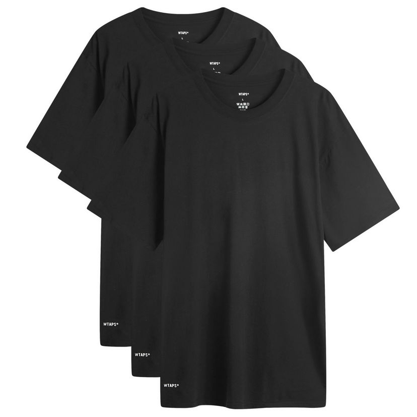 T-paita WTAPS 3-Pack T-Shirt Black Musta | 242MYDT-UWM01-BLK
