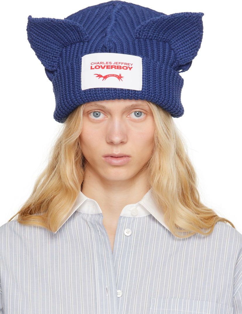 Pipo Charles Jeffrey Loverboy Charles Jeffrey LOVERBOY Chunky Knit Ears Beanie Sininen | 54130301