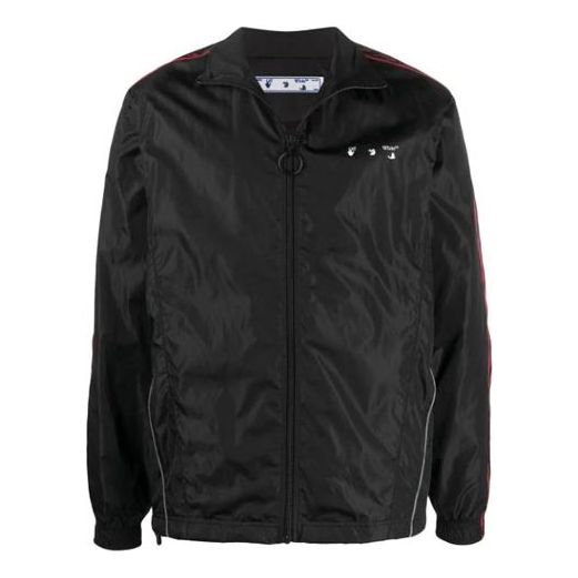 Tuulitakki Off-White Logo Printing Zipper Sports Jacket Musta | OMBD022R21FAB0021001