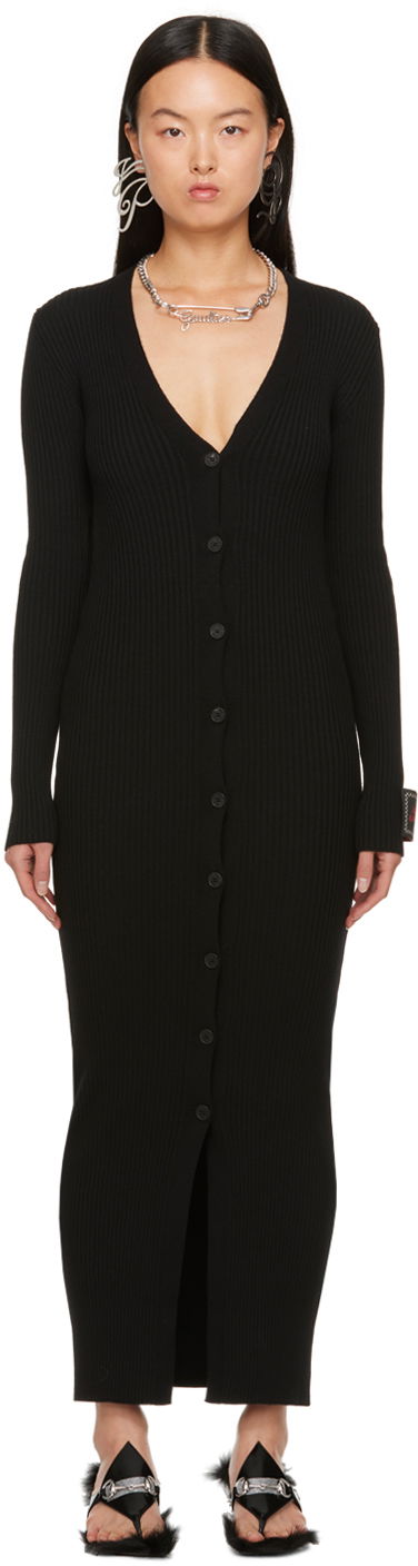 Mekko Jean Paul Gaultier Jean Paul Gaultier Eiffel Tower Maxi Cardigan Musta | 23/15-F-RO081P-M057-00