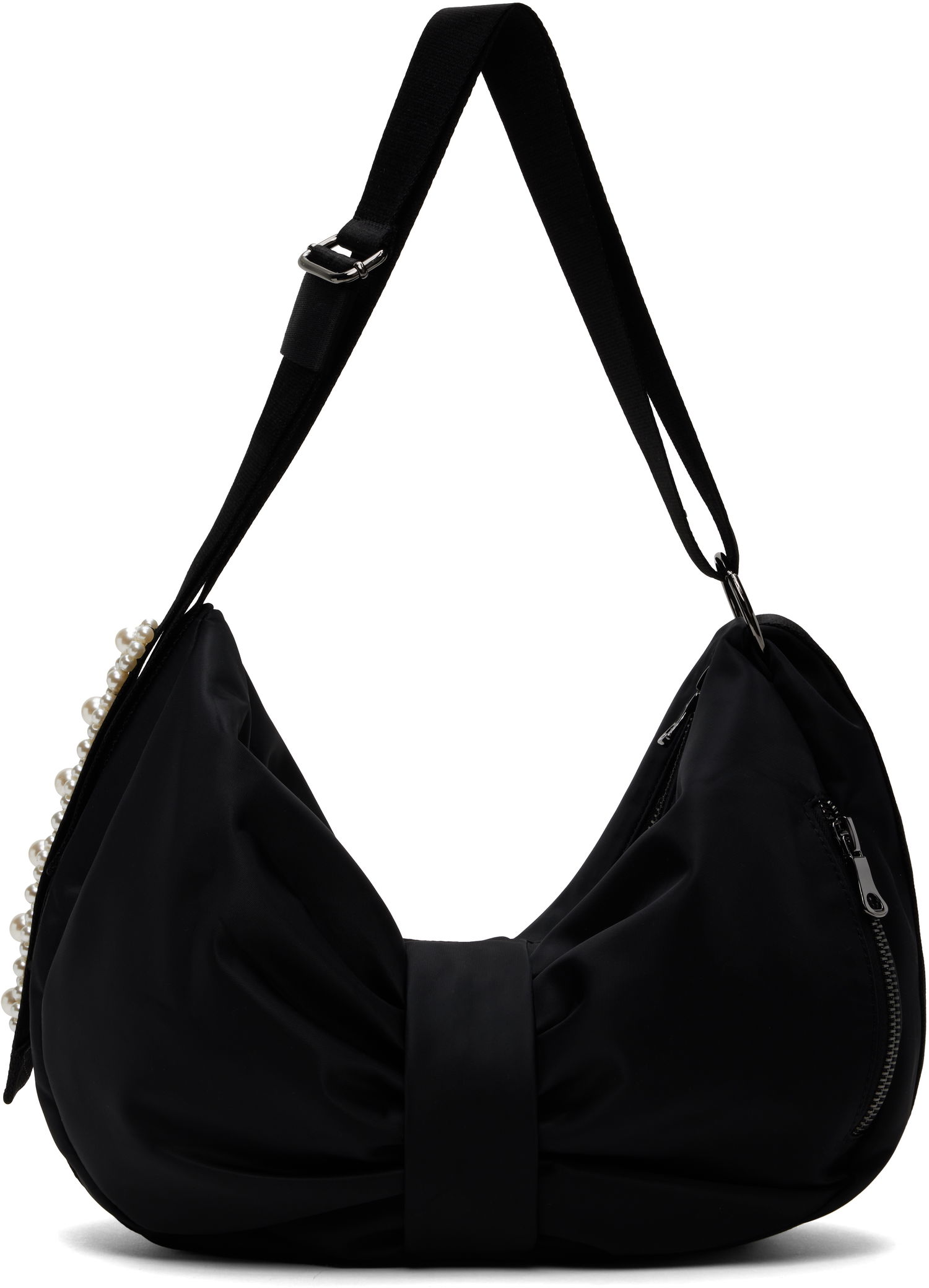 Olkalaukku Simone Rocha Simone Rocha Pearl-Embellished Sling Bow Bag Musta | BAG199B 0761, 0