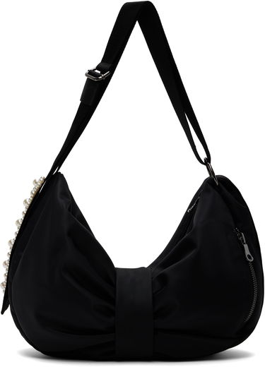Olkalaukku Simone Rocha Simone Rocha Pearl-Embellished Sling Bow Bag Musta | BAG199B 0761, 0