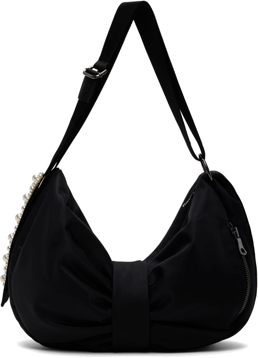 Olkalaukku Simone Rocha Simone Rocha Pearl-Embellished Sling Bow Bag Musta | BAG199B 0761