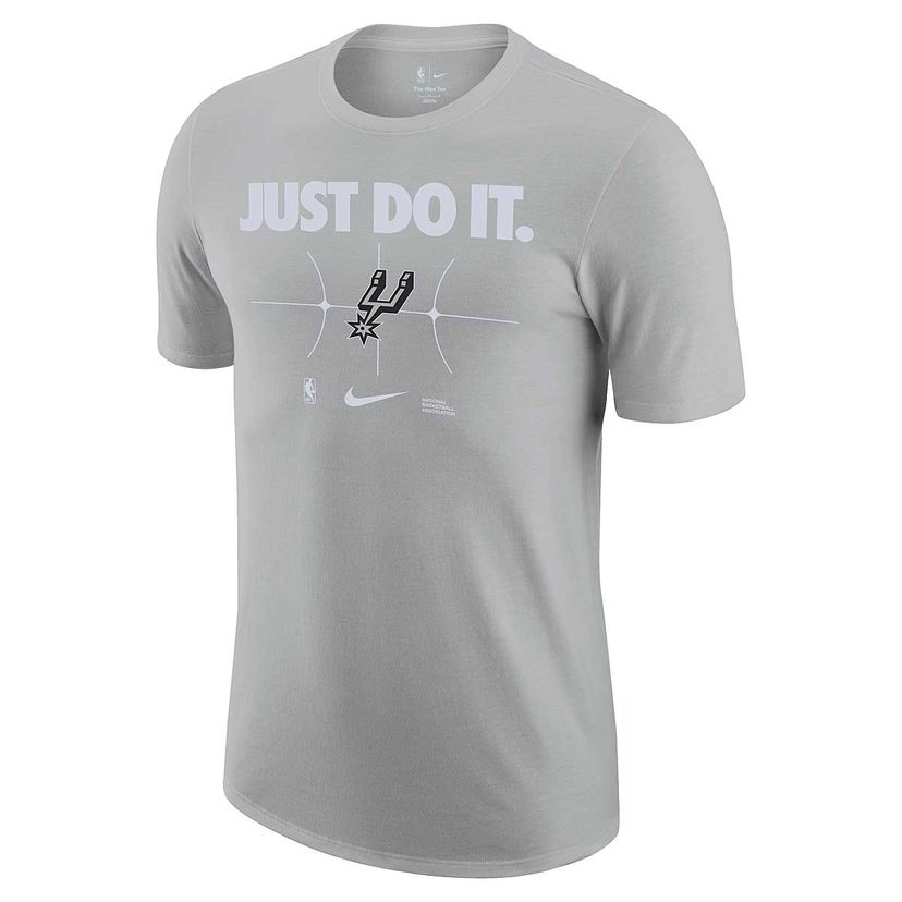 T-paita Nike NBA SAN ANTONIO SPURS ESSENTIAL JUST DO IT T-SHIRT, FLT SILVER Harmaa | FQ6300-007
