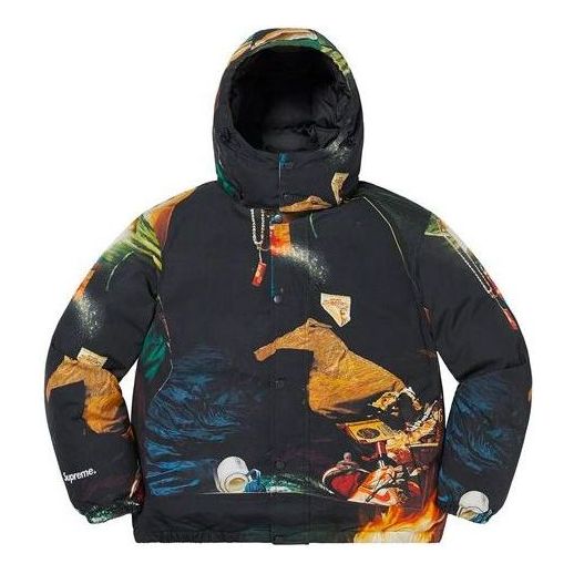 Puffer takki Supreme Firecracker Graphic Print Puffer Jacket Musta | SUP-SS21-456
