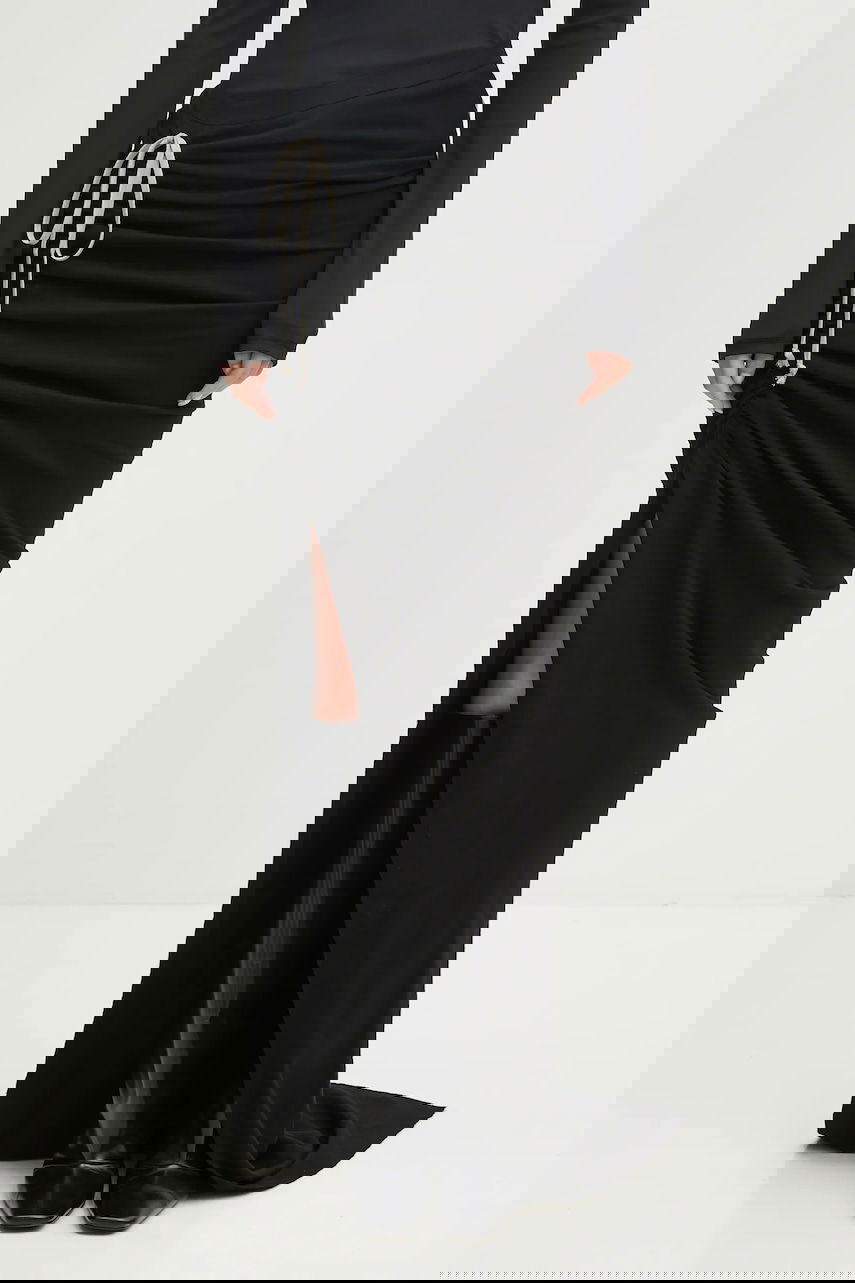 Hame Rick Owens Rick Owens DRKSHDW Soft Edfu Long Maxi Skirt Musta | DS02E7337.JDB, 0