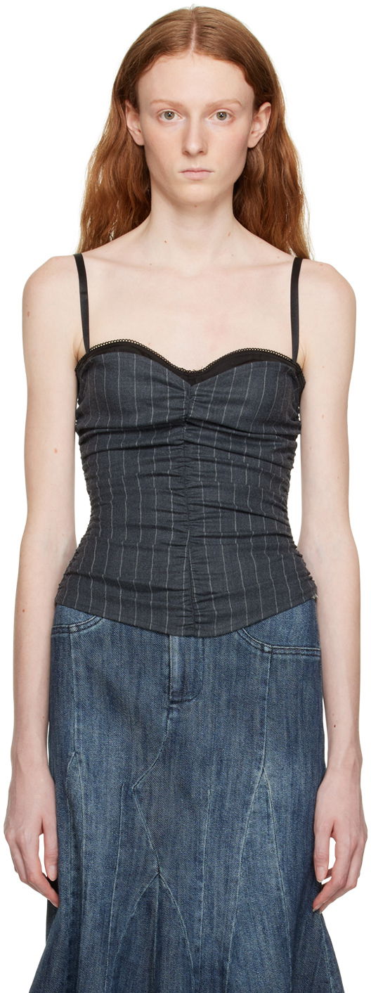 Tankkitoppi Miaou Miaou Renzo Pinstriped Tank Top Harmaa | 7064PSWBRI