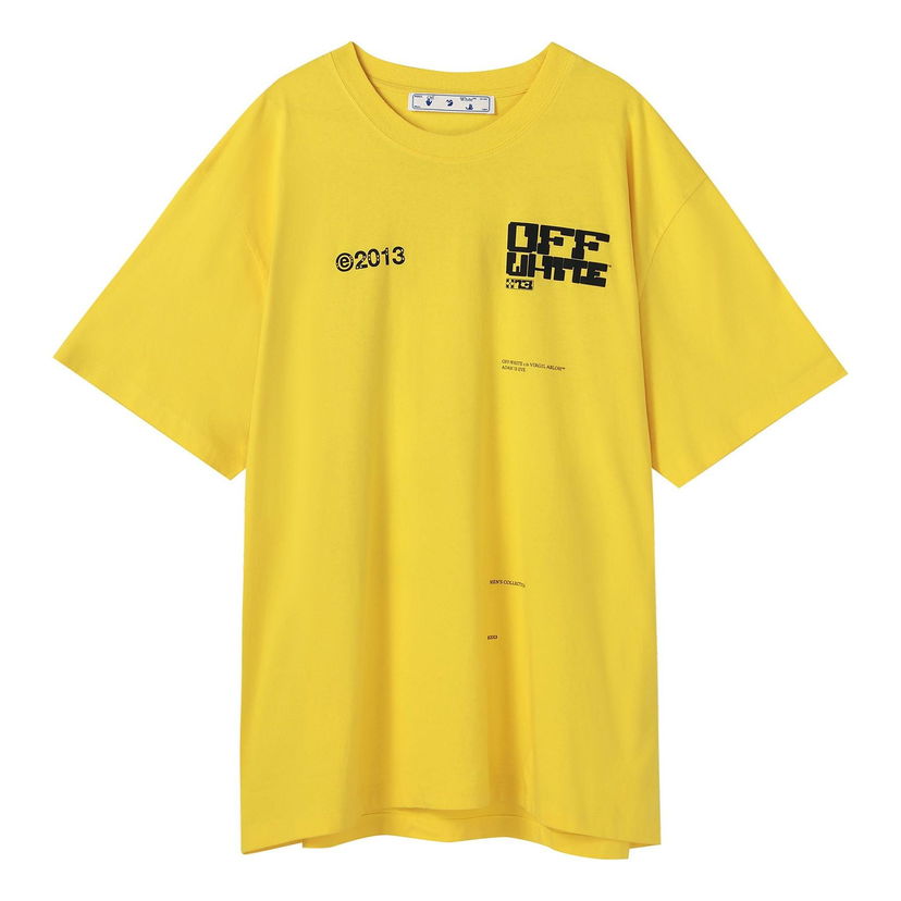 T-paita Off-White SS21 Tech Marker Logo Round Neck T-Shirt Keltainen | OMAA038S21JER0081910