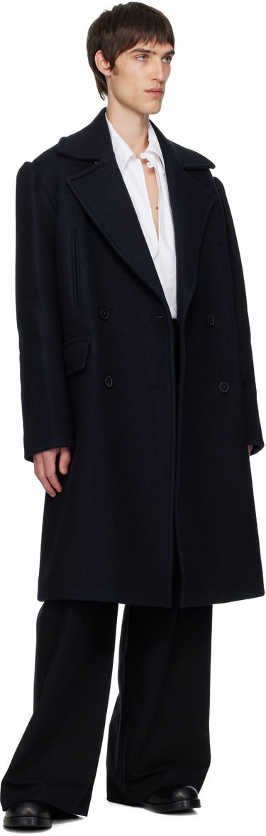 Takit Dries Van Noten Double-Breasted Wide-Lapel Coat Tummansininen | 252-020259-2215, 3