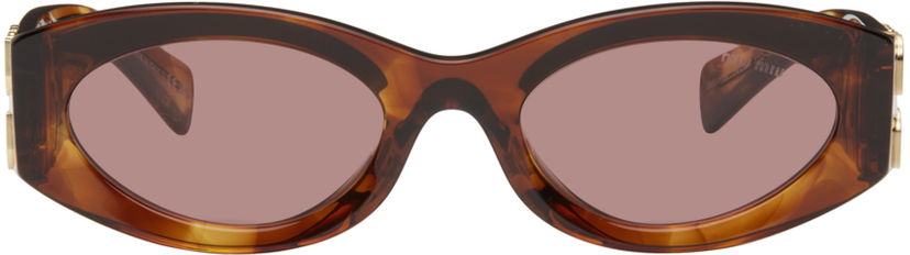 Aurinkolasit Miu Miu Miu Miu Glimpse Oval Sunglasses Ruskea | 0MU 11WS 8056262086797
