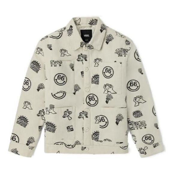 Takki Vans Vans Smile Print Chore Jacket Valkoinen | VN0A5H8K7DS, 0
