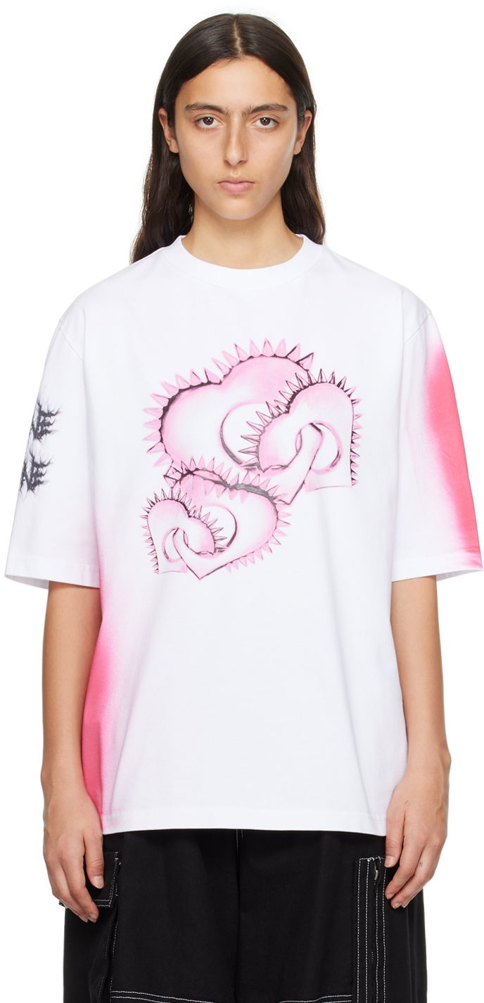 T-paita We11done Graphic Print T-Shirt Valkoinen | WD-TT3-23-748-U-WH