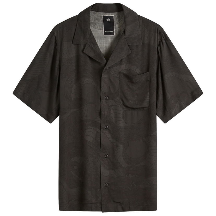 Paita Maharishi Maharishi Snakeskin Vacation Shirt, Size Large Musta | 1480-BLK