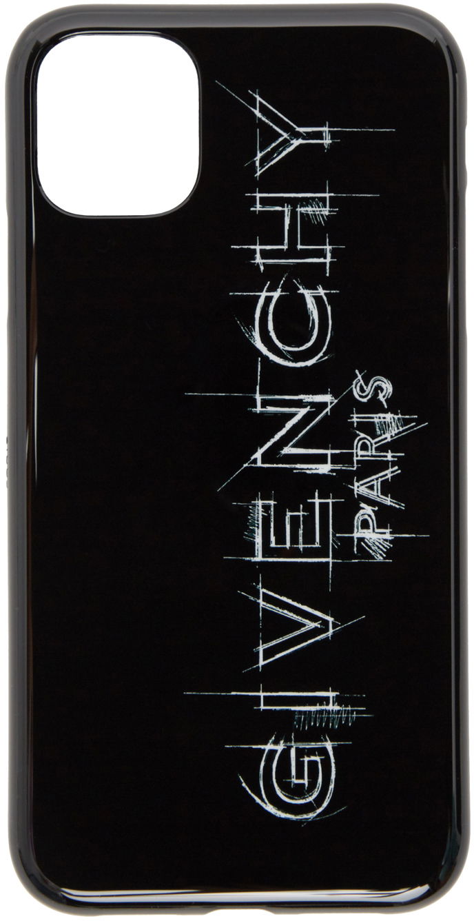 Gadget Givenchy Logo iPhone 11 Phone Case Musta | BK604QK117