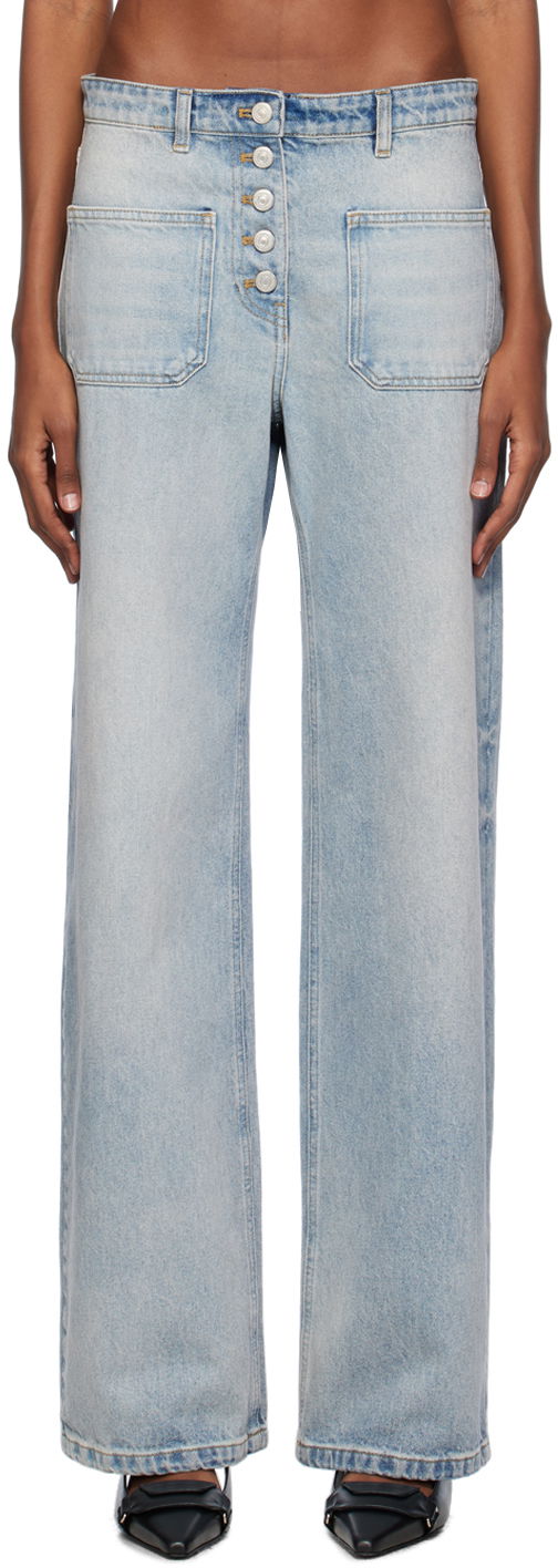 Jeans Courrèges Multiflex Wide Leg Jeans Sininen | 124DPA187DE0016