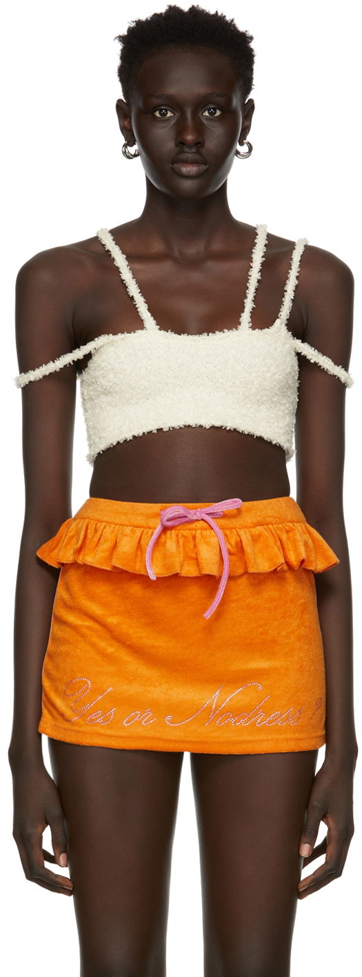 Tankkitoppi GUIZIO Guizio Bouclé Strap Tank Top Valkoinen | DGS21K820