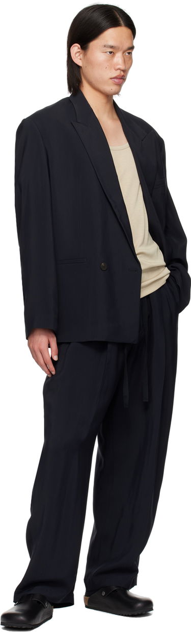 Housut Studio Nicholson Studio Nicholson Noam Pleated Trousers Tummansininen | NOAM SNM - 1186, 3