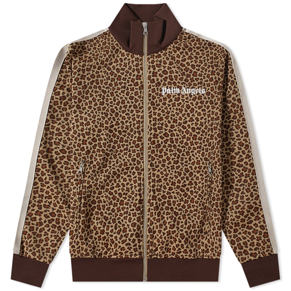 Bomber-takki Palm Angels Leopard Track Jacket Beige | PMBD001S22FAB0076103, 0
