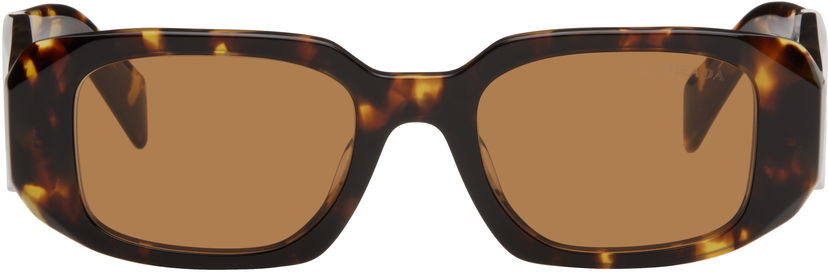 Aurinkolasit Prada Rounded Rectangle Acetate Sunglasses Ruskea | 0PR 17WSF 8056597753647